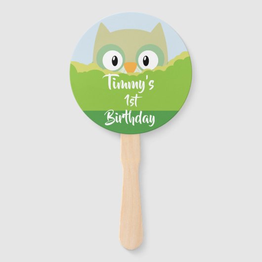 Bosdieren Uil Hand Fan Handwaaier (Voorkant)