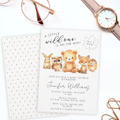 Bosdieren vallen baby jongen shower kaart