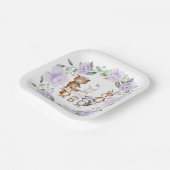 Bosdieren van het Lavender Woodland Papieren Bordje (Gebogen)
