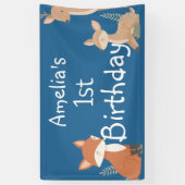 Bosdieren Verjaardagsfeest Banner (Verticaal)