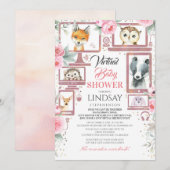 Bosdieren Virtual Baby shower Invitation Kaart (Voorkant / Achterkant)