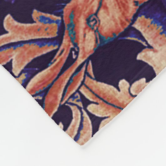 BOSDIEREN, VOS, PAUW, HAAS ROZE BLAUWE BLOEM FLEECE DEKEN (Hoek)