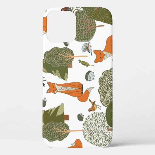 Bosdieren: vossen, vogels patroon Case-Mate iPhone case (Achterkant)