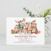 Bosdieren Vrolijk klein kerstfeest Kaart (Staand voorkant)