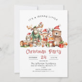 Bosdieren Vrolijk klein kerstfeest Kaart (Voorkant)