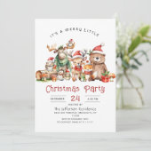 Bosdieren Vrolijk klein kerstfeest Kaart (Staand voorkant)