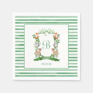 Bosdieren Wapenschild Jongen Baby Shower Servetten