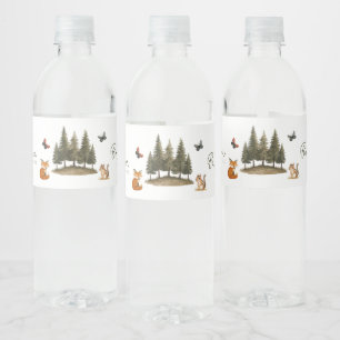 Bosdieren Watercolor Baby Shower Waterfles Etiket