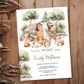 Bosdieren waterverf baby shower kaart