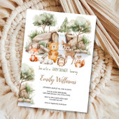 Bosdieren waterverf baby shower kaart