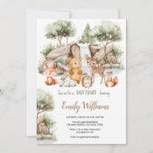 Bosdieren waterverf baby shower kaart (Voorkant)