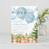 Bosdieren Waterverf Het is een Baby shower voor jo Kaart (Staand voorkant)