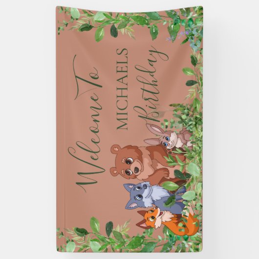 Bosdieren welkom achtergrond banner (Verticaal)