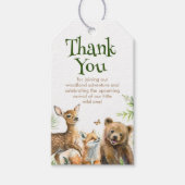 Bosdieren Wild Eén Baby Shower Bedankt Cadeaulabel (Voorkant)