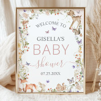Bosdieren Wildbloem Baby Shower Welkom