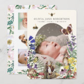 Bosdieren & Wildbloemen Geboorte Aankondiging (Voorkant / Achterkant)