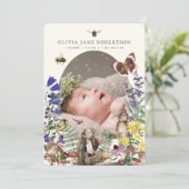 Bosdieren & Wildbloemen Geboorte Aankondiging (Staand voorkant)