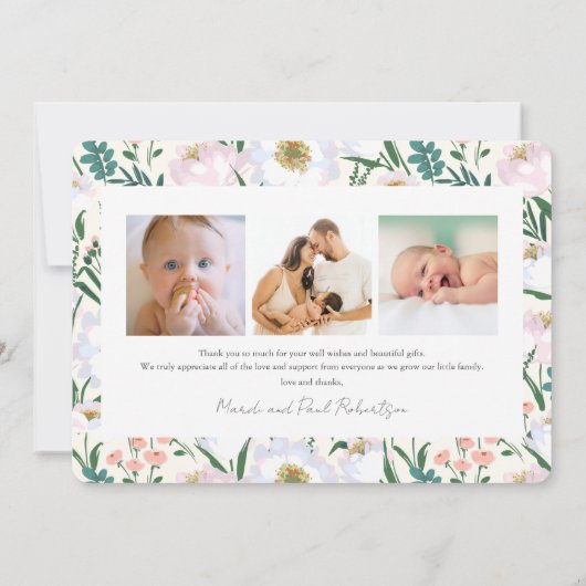 Bosdieren & Wildbloemen Geboorte Aankondiging (Achterkant)