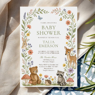 Bosdieren Wilde Bloem Baby Shower Tuin Kaart
