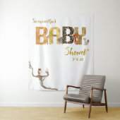 Bosdieren Wilde Goudkleurige Fotobackdrop met Afdr Wandkleed (In situ)