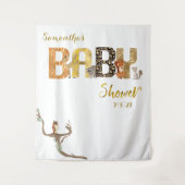 Bosdieren Wilde Goudkleurige Fotobackdrop met Prin Wandkleed (Voorkant)