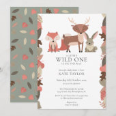 Bosdieren Wilde Neutrale Baby Shower Kaart (Voorkant / Achterkant)