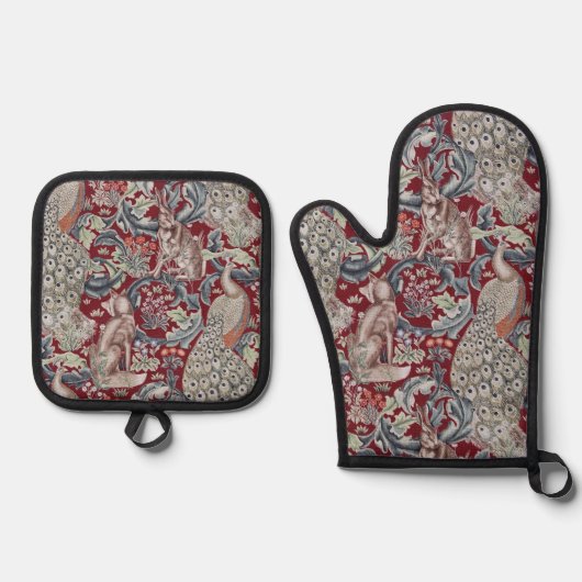 Bosdieren, William Morris Ovenwant & Pannenlap Set (Voorkant)