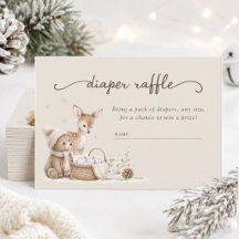 Bosdieren Winter Baby Shower Luier Raffle