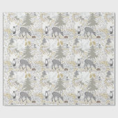 Bosdieren Winterdieren Bossen Cadeaupapier (Vlak)
