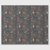 Bosdieren Winterdieren Bossen Cadeaupapier (Vlak)