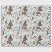 Bosdieren Winterdieren Bossen Cadeaupapier (Vlak)