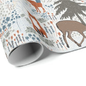 Bosdieren Winterdieren Bossen Cadeaupapier (Rol Hoek)