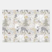 Bosdieren Winterdieren Bossen Inpakpapier Vel (Voorkant)