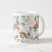 Bosdieren, wit kerstpatroon grote koffiekop (Voorkant rechts)