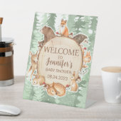 Bosdieren Woodland baby shower — Welkomstbord Reclamebord Met Voetstuk (Insitu)