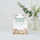 Bosdieren Zacht Groen & Bloemen Luier Raffle Informatiekaartje (Staand voorkant)