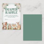 Bosdieren Zacht Groen & Bloemen Luier Raffle Informatiekaartje (Voorkant / Achterkant)