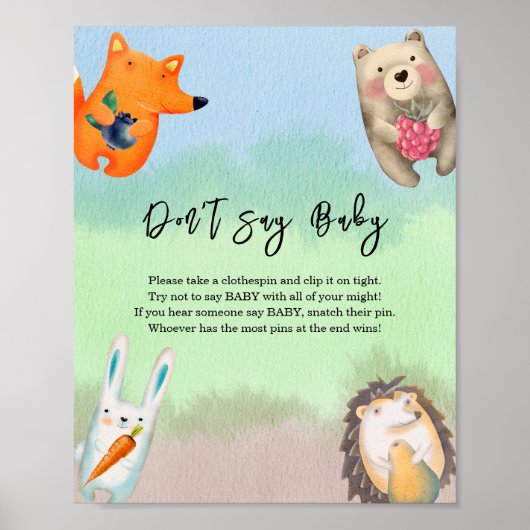 Bosdieren - zeg geen baby poster (Voorkant)