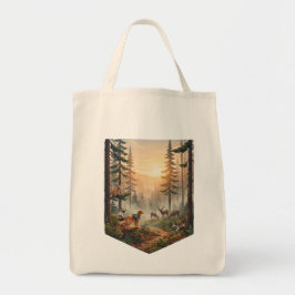 Bosdieren Zonsondergang Avontuur Tote Bag