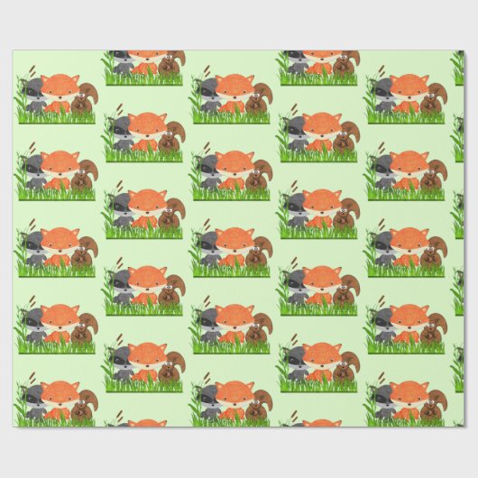 Bosdierenkorrels Cadeaupapier (Vlak)