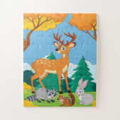 Bosdierenkruid Chipmunk Rabbit Deer Legpuzzel (Verticaal)