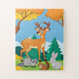 Bosdierenkruid Chipmunk Rabbit Deer Legpuzzel