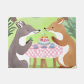 Bosdierenpicknick | Whimsical Cute Waterverf Deurmat (Voorkant)