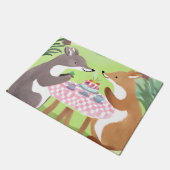 Bosdierenpicknick | Whimsical Cute Waterverf Deurmat (Schuin)