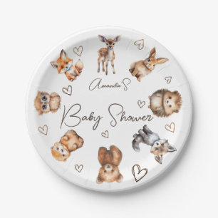 Bosdierenthema Baby Shower Papieren Bordje