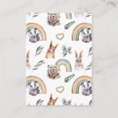 Bosdierentuin Baby shower Diaper Raffle Ticket Informatiekaartje (Achterkant)