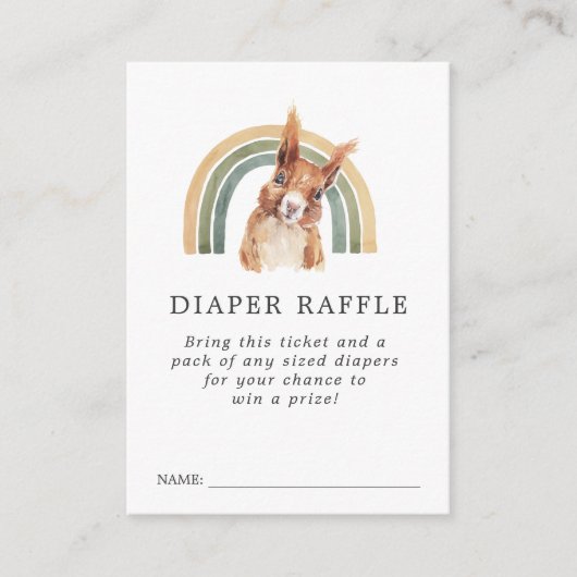 Bosdierentuin Baby shower Diaper Raffle Ticket Informatiekaartje (Voorkant)