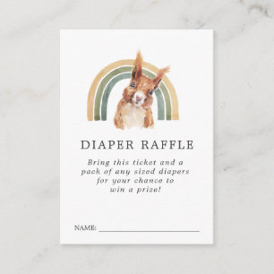 Bosdierentuin Baby shower Diaper Raffle Ticket Informatiekaartje