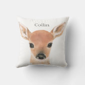 Bosdierentuin Waterverf Deer Typography Nursery Kussen (Achterkant)