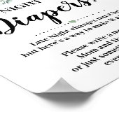 Bosdierentuinige nachtdiapenteken Baby shower Poster (Hoek)